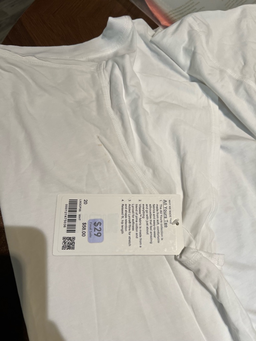 NWT lululemon athletica Women's Short Sleeve Crew Tee - White All Yours Tee - Picture 4 of 4